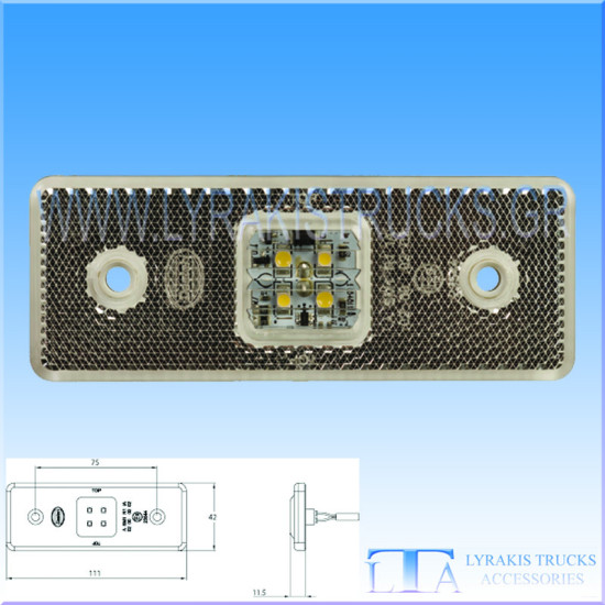 ΦΑΝΑΡΙ ΟΓΚΟΥ 4LED ΒΙΔΩΤΟ ΛΕΥΚΟ