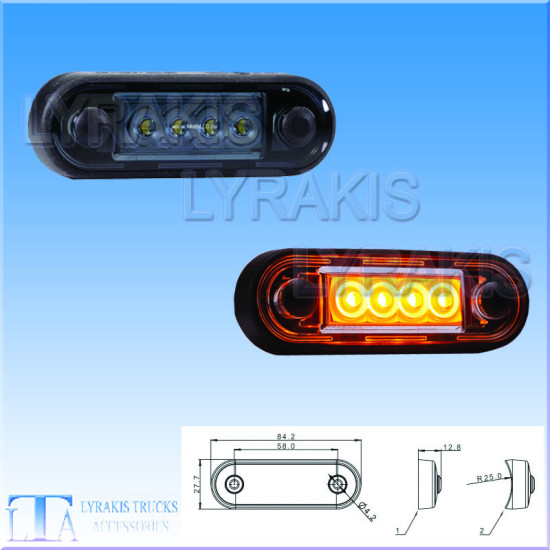 ΦΑΝΑΡΙ ΟΓΚΟΥ ΟΒΑΛ 4 LED ΒΙΔΩΤΟ ΠΟΡΤΟΚΑΛΙ ΦΙΜΕ (ΜΕ 2 ΒΑΣΕΙΣ ΛΑΣΤΙΧΕΝΙΕΣ 1 ΟΒΑΛ ΓΙΑ ΜΠΑΡΕΣ ΚΑΙ 1 ΙΣΙΑ)