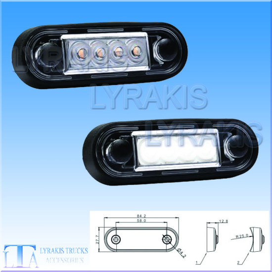 ΦΑΝΑΡΙ ΟΓΚΟΥ ΟΒΑΛ 4 LED ΒΙΔΩΤΟ ΛΕΥΚΟ (ΜΕ 2 ΒΑΣΕΙΣ ΛΑΣΤΙΧΕΝΙΕΣ 1 ΟΒΑΛ ΓΙΑ ΜΠΑΡΕΣ ΚΑΙ 1 ΙΣΙΑ)