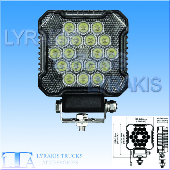 ΠΡΟΒΟΛΕΑΣ TETΡΑΓΩΝΟΣ ΕΡΓΑΣΙΑΣ 18 LED 26W 2800LM 10.2X12.5 EK ΥΨΟΣ