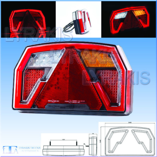 ΦΑΝΑΡΙ ΠΙΣΙΝΟ LED-ΝΕΟΝ 12-24V ΤΡΕΗΛΕΡ ΣΤΟΠ-ΠΟΡΕΙΑΣ-ΟΜΙΧΛΗΣ-ΦΛΑΣ-ΟΠΙΣΘΕΝ-ΑΝΤΑΝΑΚΛΑΣΤΙΚΟ ΤΡΙΓΩΝΟ-ΦΩΣ ΑΡΙΘΜΟΥ   (7ΦΩΤΟ)  ΔΕΞΙΟ  FRIS. 12-24V 24 Χ14 ΕΚ