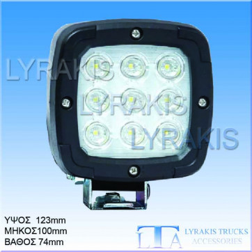 ΠΡΟΒΟΛΕΑΣ TETΡΑΓΩΝΟΣ ΕΡΓΑΣΙΑΣ LED W160 9LED 1300lm