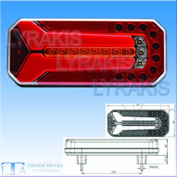 ΦΑΝΑΡΙ LED -ΝΕΟΝ ΣΤΟΠ-ΠΟΡΕΙΑΣ- ΑΝΤΑΝΑΚΛΑΣΤΙΚΟ & ΟΠΙΣΘΕΝ ΜΕ ΚΙΝΟΥΜΕΝΟ-ΔΥΝΑΜΙΚΟ ΦΛΑΣ  12-24V  ΔΕΞΙ