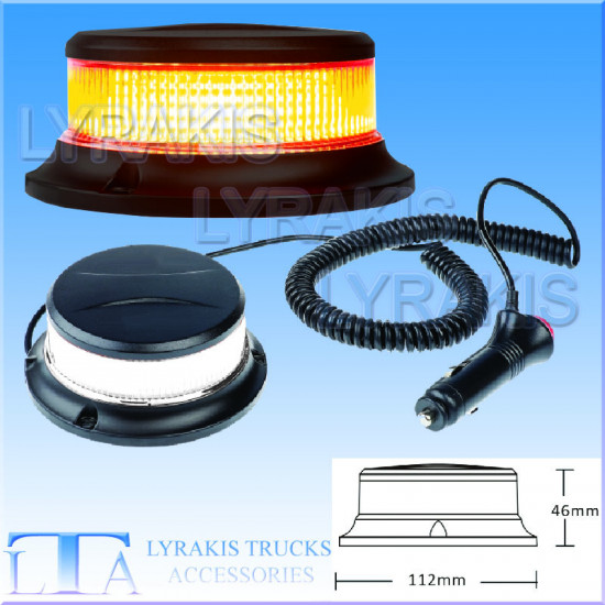 ΦΑΡΟΣ LED ΜΙΚΡΟΣ ΣΤΡΟΜΠΟ ΜΑΓΝΗΤΙΚΟΣ &  Φ11 Χ 4,5 EK ΥΨΟΣ   ΛΕΥΚΟΣ ΜΕ ΠΟΡΤΟΚΑΛΙ ΑΝΑΜΜΑ 18 LED*1,5W