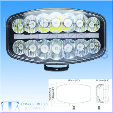 ΠΡΟΒΟΛΕΑΣ LED ME ΠΟΡΕΙΑΣ TYΠΟΥ HELLA ΟΒΑΛ 320   8W ΠΟΡΕΙΑΣ+50W ΟΔΗΓΗΣΗΣ  4000LM 24,5Χ9X16 EK ΥΨΟΣ