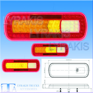 ΦΑΝΑΡΙ  LED ME ΚΙΝΟΥΜΕΝΟ-ΔΥΝΑΜΙΚΟ ΦΛΑΣ 12-24V  28Χ10 ΕΚ. ΣΤΟΠ-ΠΟΡΕΙΑΣ-ΦΛΑΣ -ΟΠΙΣΘΕΝ -ΘΥΕΛΗΣ
