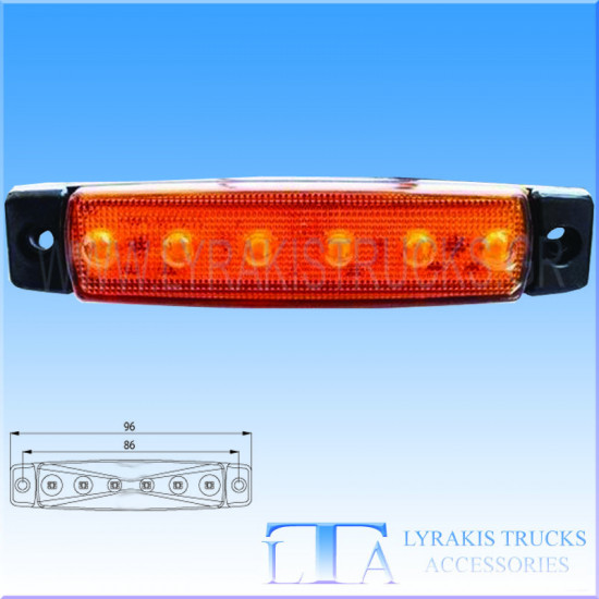 ΦΑΝΑΡΙ ΟΓΚΟΥ 6 LED 560 ΠΟΡΤΟΚΑΛΙ 