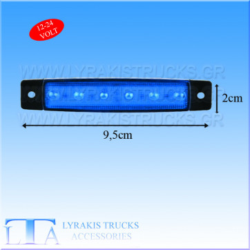 ΦΑΝΑΡΙ ΟΓΚΟΥ 6 LED 560 ΜΠΛΕ