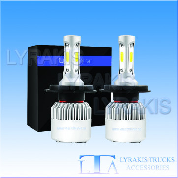 ΛΑΜΠΕΣ ΦΑΝΑΡΙΩΝ LED Η1  9V-32V    8000 LM 6500k S2 (SET)