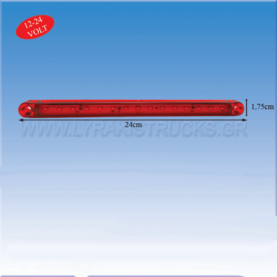 ΤΡΙΤΟ STOP 15 LED ΚΟΚΚΙΝΟ 24Χ1X1,8cm ΚΙΝΟΥΜΕΝΟ-ΔΥΝΑΜΙΚΟ TECH